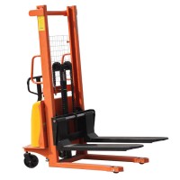 Semi 1.5ton electric stacker 3-way semi electric pallet lifter stacker fork lift